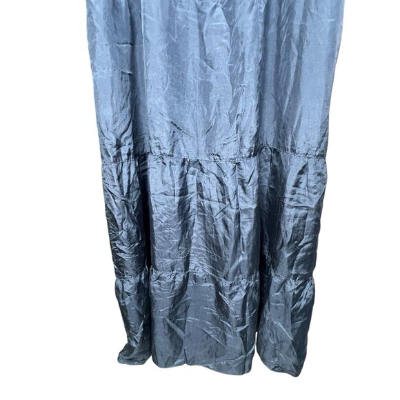 Eileen Fisher‎ Blue 100% Silk Tiered Sleeveless Maxi Dress Womens Petite Medium - Picture 3 of 16